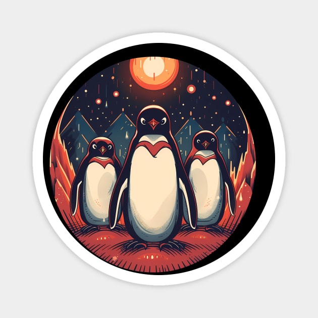 Penguin in Ornmament, Love Penguins Magnet by logiamerch